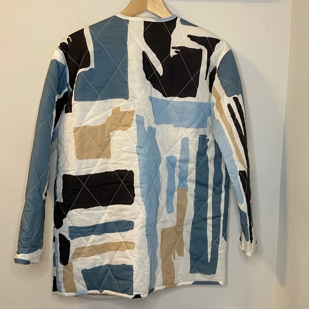 OST Abstract Patterned Quilted Jacket Small - Picture 4 of 6
